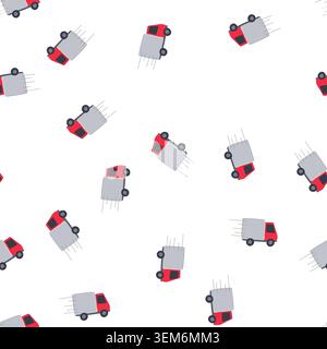 pattern fleet delivery truck cartoon vector Stock Vector