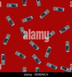 seamless pattern journalist dictaphone cartoon vector Stock Vector