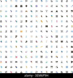 Collection of isometric icons for web design and digital technology Stock Vector