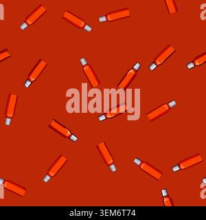 seamless pattern water thermos bottle cartoon vector Stock Vector