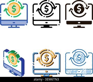 money account verification vector thin clean line icon Stock Vector