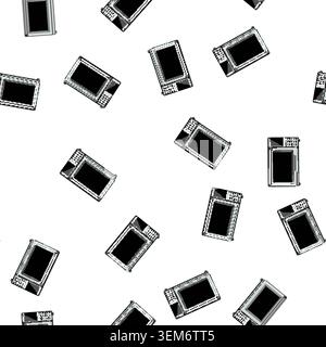 pattern modern oven kitchen cartoon vector Stock Vector