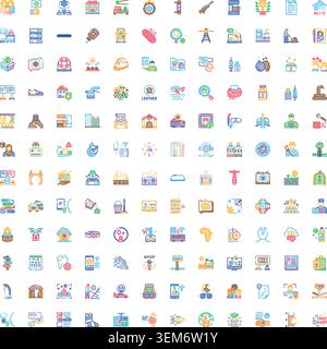 Colorful flat design icon set for various concepts Stock Vector