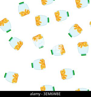 pattern gold coin jar cartoon vector Stock Vector