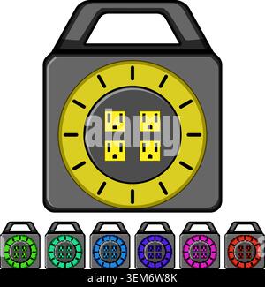 Power cord reel providing multiple electrical outlets for energy Stock Vector