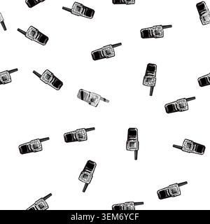 pattern wireless walkie talkie cartoon vector Stock Vector