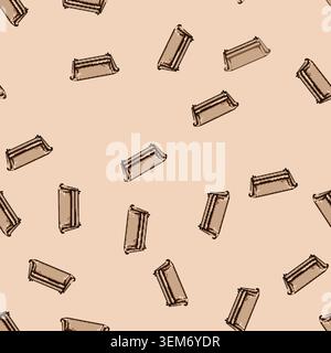 seamless pattern contemporary couch leather cartoon vector Stock Vector