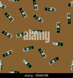 seamless pattern drive ssd storage cartoon vector Stock Vector