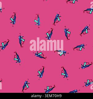 seamless pattern energy blaster gun cartoon vector Stock Vector