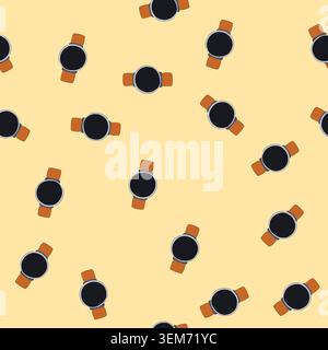 seamless pattern tracking biometric bracelet cartoon vector Stock Vector