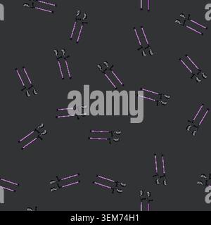 seamless pattern leg crutch medical cartoon vector Stock Vector