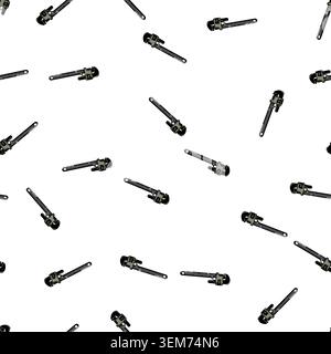 pattern plumbing pipe wrench cartoon vector Stock Vector