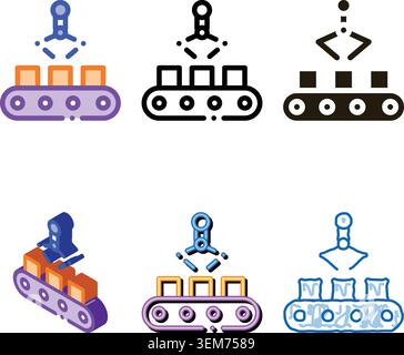 manufacturing product selection modern metallurgical icon vector Stock Vector