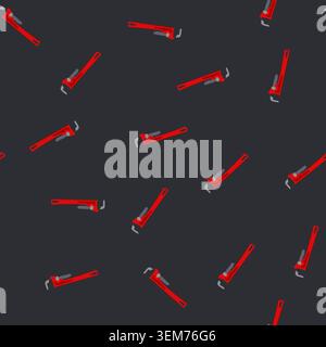 seamless pattern tool pipe wrench cartoon vector Stock Vector