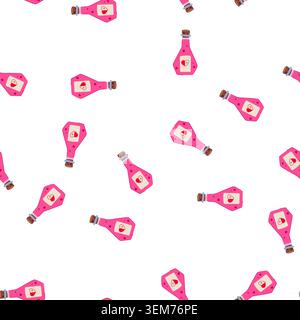 pattern pink potion bottle for health and recovery Stock Vector