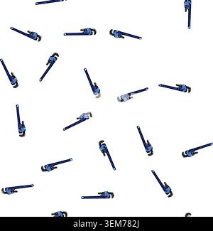 pattern service pipe wrench cartoon vector Stock Vector