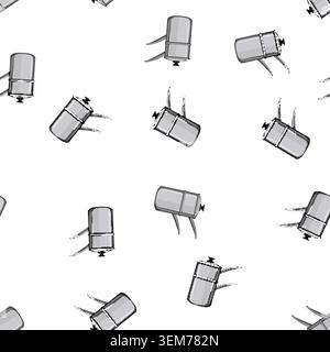 pattern chocolate double boiler pan cartoon vector Stock Vector