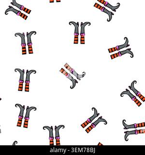 pattern shoes witch legs cartoon vector Stock Vector