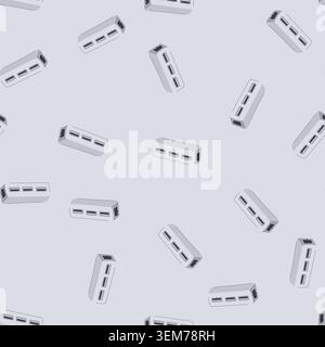seamless pattern desk usb hub cartoon vector Stock Vector