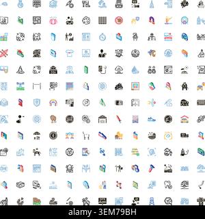 Collection of business and lifestyle line icons Stock Vector
