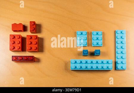 Building blocks for creative play and childhood nostalgia Stock Photo