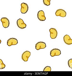 pattern Fortune cookie with bottle cap texture concept Stock Vector