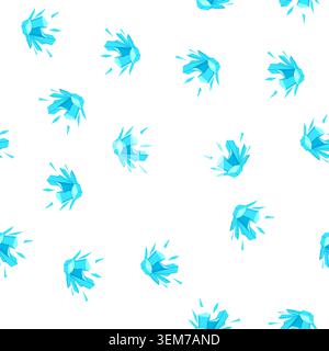 pattern ice crystal cluster shattering into fragments Stock Vector