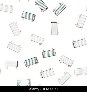 pattern to pinned paper notes cartoon vector Stock Vector