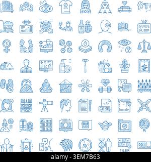 Hand drawn doodle sketch icons representing various concepts Stock Vector