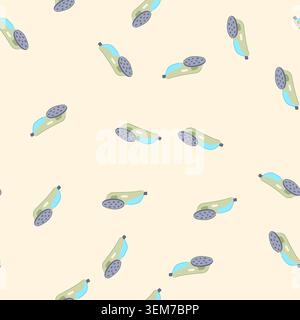 seamless pattern hand garment steamer cartoon vector Stock Vector