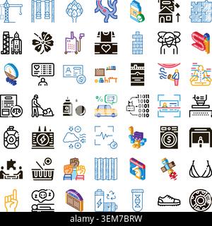 Diverse vector web application interface icons set Stock Vector