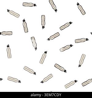 pattern metal stainless bottle cartoon vector Stock Vector