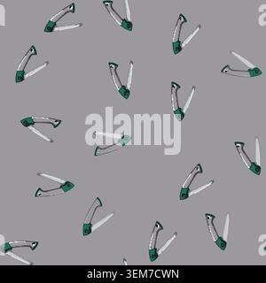 seamless pattern carpentry saw hand cartoon vector Stock Vector