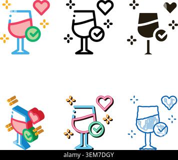 good concepts wine endorsements icon vector outline Stock Vector