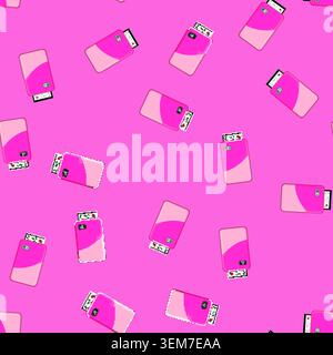 seamless pattern modern compact photo printer cartoon vector Stock Vector