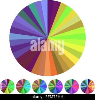 Colorful radial burst spectrum creating vibrant color wheel Stock Vector