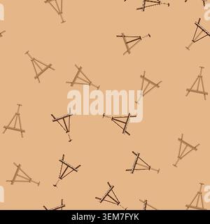 seamless pattern empty easel cartoon vector Stock Vector