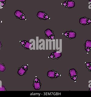 seamless pattern plastic soda bottle character cartoon vector Stock Vector