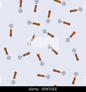 seamless pattern barista portafilter coffee cartoon vector Stock Vector