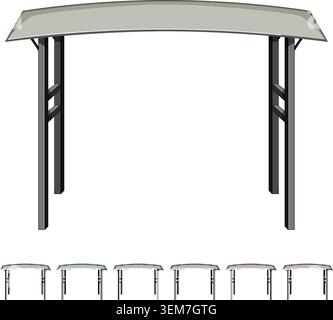 blue pergola patio cartoon vector graphic Stock Vector