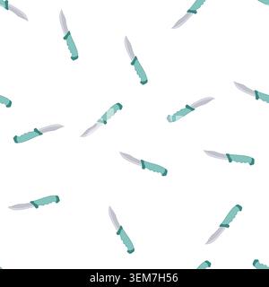 pattern tool knife camping cartoon vector Stock Vector