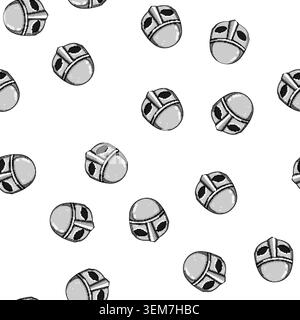 pattern scandinavia viking helmet cartoon vector Stock Vector