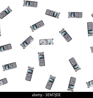 pattern record dictaphone cartoon vector Stock Vector