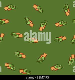 seamless pattern arc gloves welding cartoon vector Stock Vector