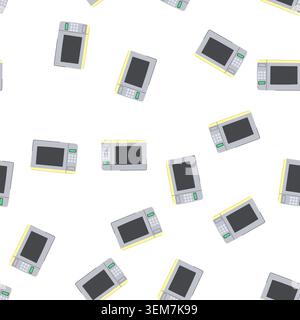 pattern food microwave oven cartoon vector Stock Vector