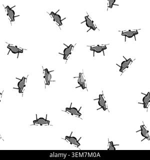 pattern technology quadcopter cartoon vector Stock Vector