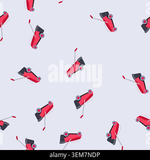 seamless pattern service lawn mower cartoon vector Stock Vector