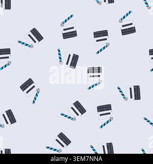 seamless pattern slate clapperboard cartoon vector Stock Vector