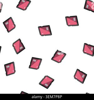 pattern capacity sd card cartoon vector Stock Vector