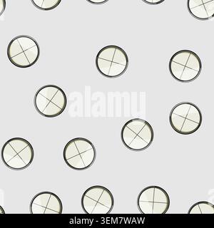 seamless pattern cross scope sniper cartoon vector Stock Vector